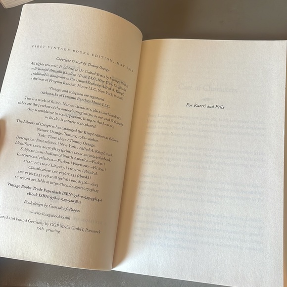 “There There” by Tommy Orange Paperback Book / Used - Picture 5 of 6